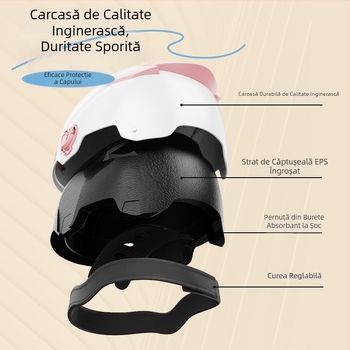 Cască de motocicletă cu standard național nou, half-helmet 3C, protecție solară vara pentru femei, căldură iarna pentru bărbați, pentru vehicule electrice