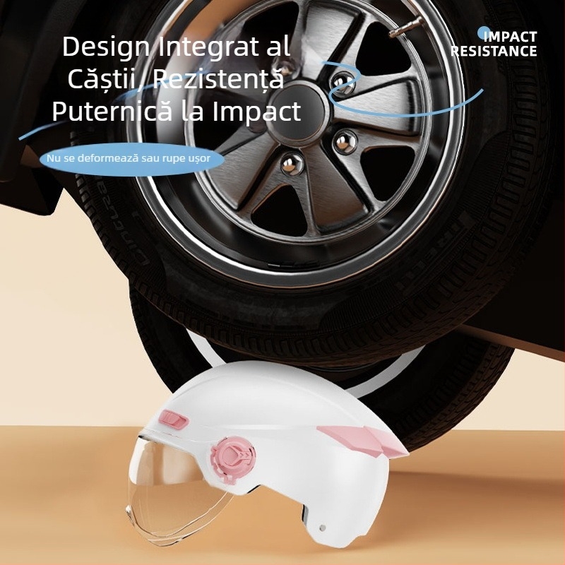 Cască de motocicletă cu standard național nou, half-helmet 3C, protecție solară vara pentru femei, căldură iarna pentru bărbați, pentru vehicule electrice