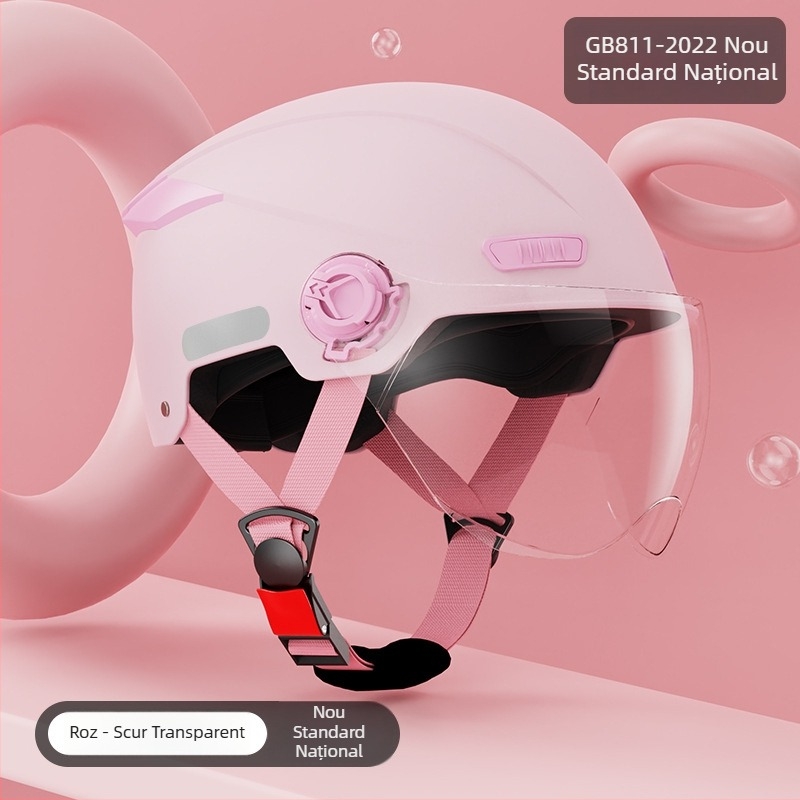 Cască de motocicletă cu standard național nou, half-helmet 3C, protecție solară vara pentru femei, căldură iarna pentru bărbați, pentru vehicule electrice
