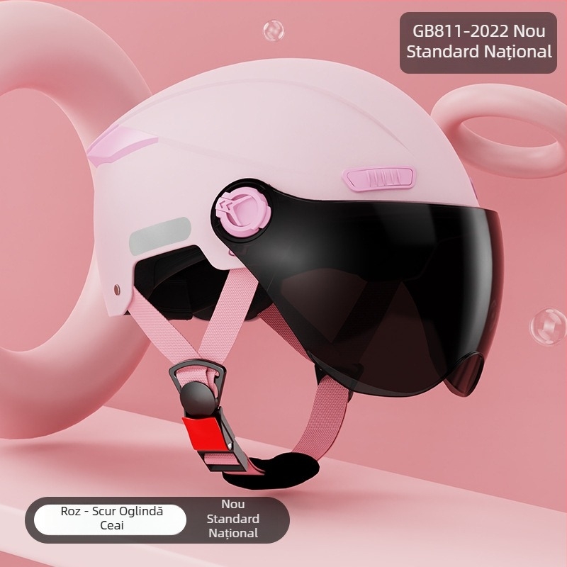 Cască de motocicletă cu standard național nou, half-helmet 3C, protecție solară vara pentru femei, căldură iarna pentru bărbați, pentru vehicule electrice