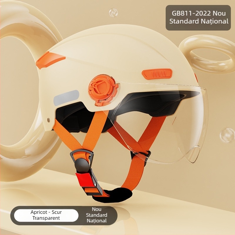 Cască de motocicletă cu standard național nou, half-helmet 3C, protecție solară vara pentru femei, căldură iarna pentru bărbați, pentru vehicule electrice