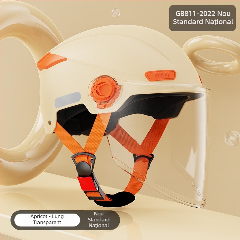 Cască de motocicletă cu standard național nou, half-helmet 3C, protecție solară vara pentru femei, căldură iarna pentru bărbați, pentru vehicule electrice