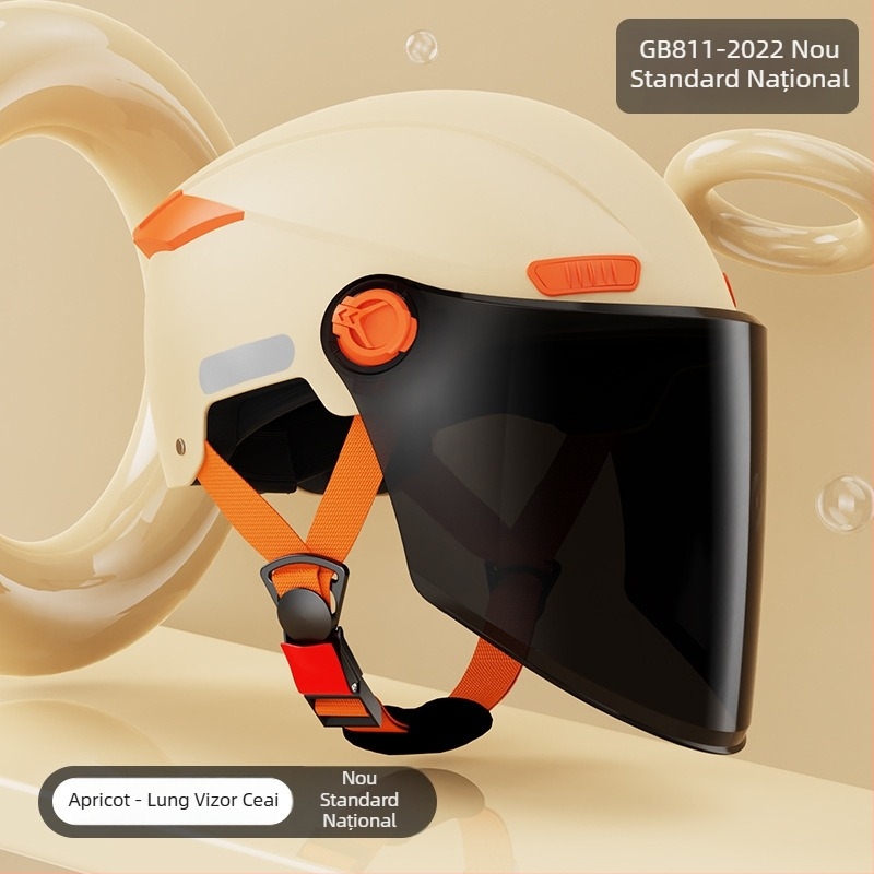 Cască de motocicletă cu standard național nou, half-helmet 3C, protecție solară vara pentru femei, căldură iarna pentru bărbați, pentru vehicule electrice
