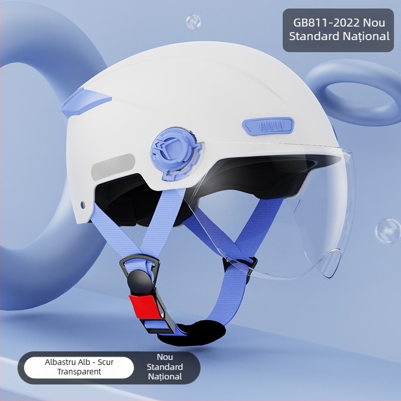 Cască de motocicletă cu standard național nou, half-helmet 3C, protecție solară vara pentru femei, căldură iarna pentru bărbați, pentru vehicule electrice