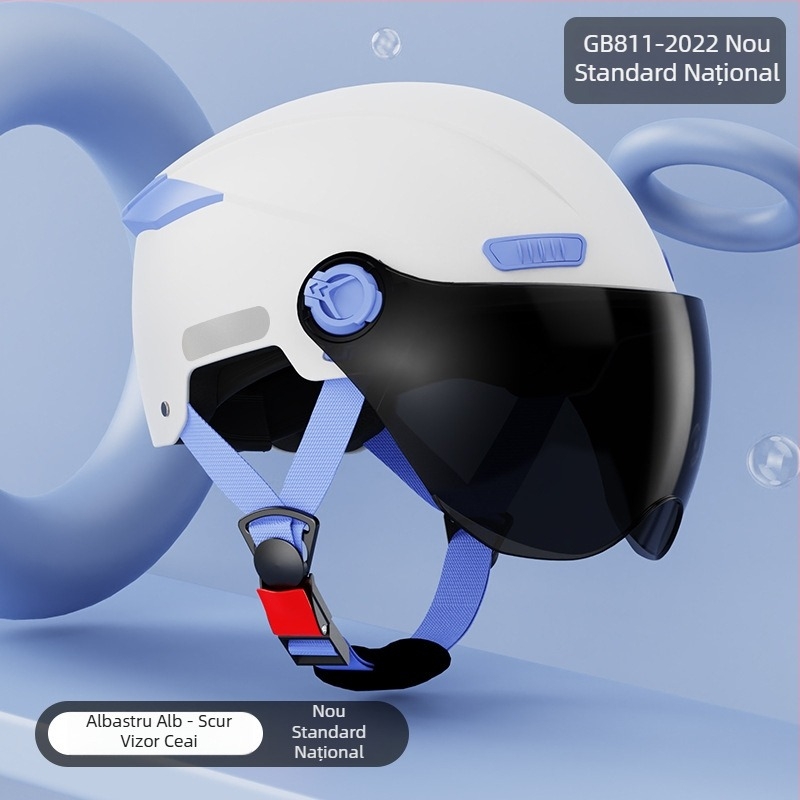 Cască de motocicletă cu standard național nou, half-helmet 3C, protecție solară vara pentru femei, căldură iarna pentru bărbați, pentru vehicule electrice