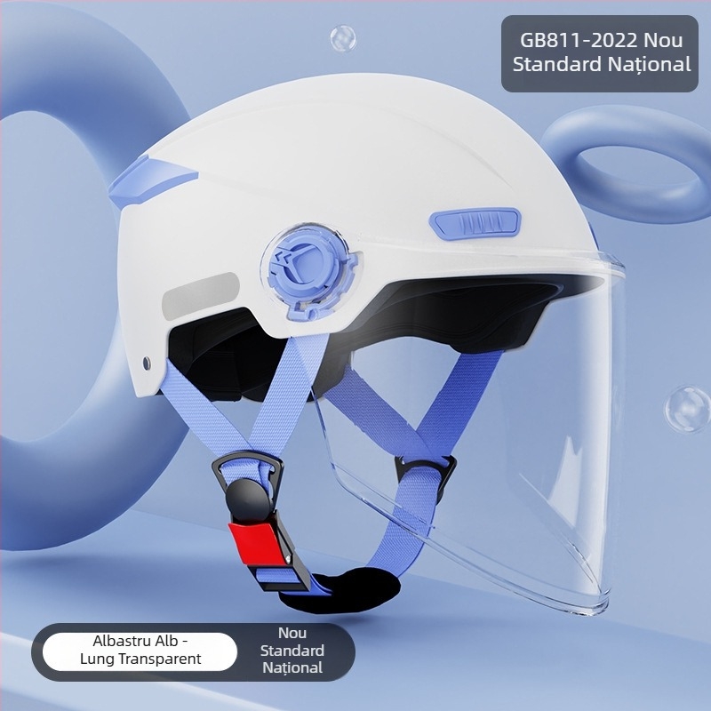 Cască de motocicletă cu standard național nou, half-helmet 3C, protecție solară vara pentru femei, căldură iarna pentru bărbați, pentru vehicule electrice