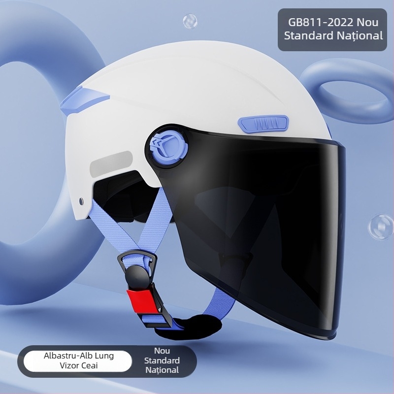 Cască de motocicletă cu standard național nou, half-helmet 3C, protecție solară vara pentru femei, căldură iarna pentru bărbați, pentru vehicule electrice