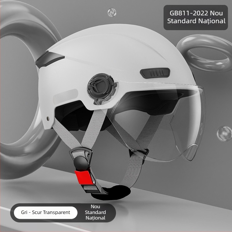 Cască de motocicletă cu standard național nou, half-helmet 3C, protecție solară vara pentru femei, căldură iarna pentru bărbați, pentru vehicule electrice