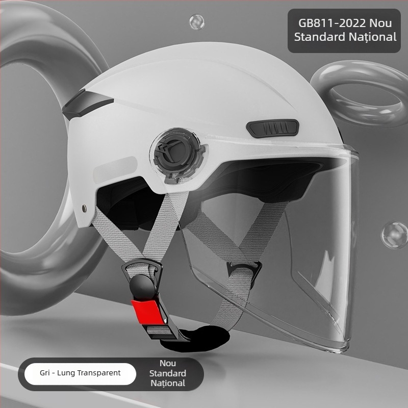 Cască de motocicletă cu standard național nou, half-helmet 3C, protecție solară vara pentru femei, căldură iarna pentru bărbați, pentru vehicule electrice