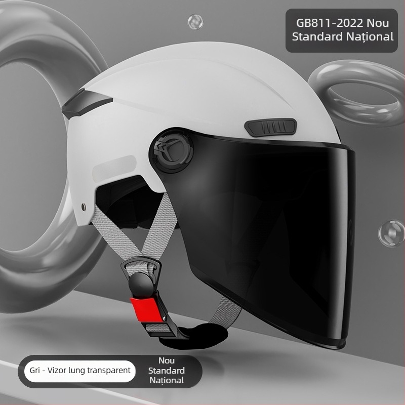 Cască de motocicletă cu standard național nou, half-helmet 3C, protecție solară vara pentru femei, căldură iarna pentru bărbați, pentru vehicule electrice