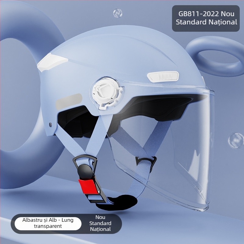 Cască de motocicletă cu standard național nou, half-helmet 3C, protecție solară vara pentru femei, căldură iarna pentru bărbați, pentru vehicule electrice