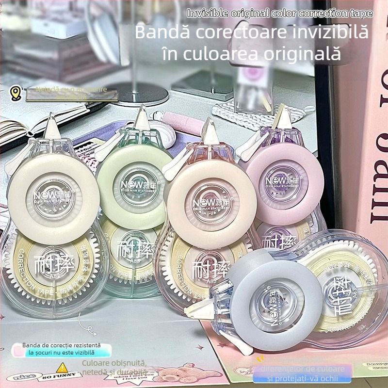 Bandă corecție invizibilă, protecție pentru ochi, culoare originală a hârtiei, capacitate mare, aplicare fină și continuă