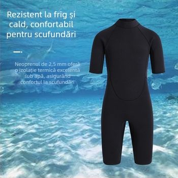 Costum de neopren de 3 mm, cu mâneci scurte și picioare scurte, costum de scufundări dintr-o piesă pentru snorkeling și surfing – căldură și protecție solară