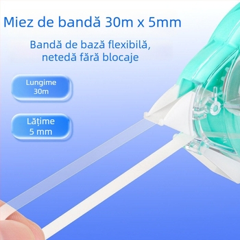 Hobby bandă corectoare 30 m, capacitate mare, silențioasă, folie PET transparentă, pentru elevi