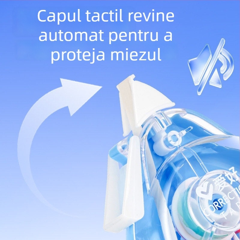 Hobby bandă corectoare 30 m, capacitate mare, silențioasă, folie PET transparentă, pentru elevi