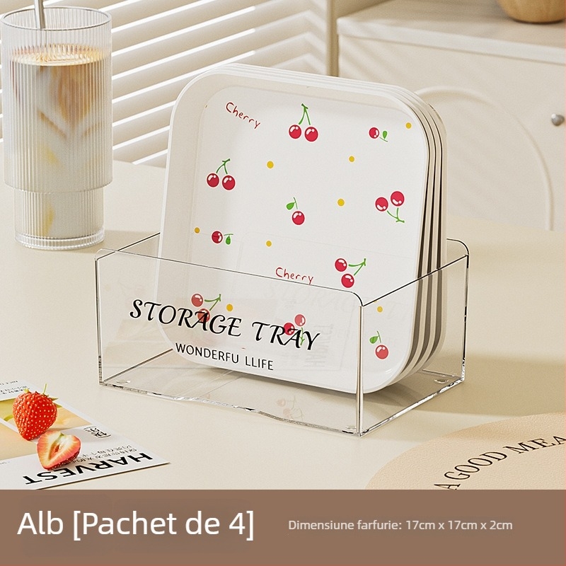 Farfurie pentru oase, din plastic, cu bază – mică, pătrată
