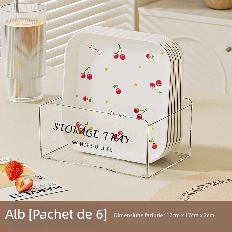 Farfurie pentru oase, din plastic, cu bază – mică, pătrată