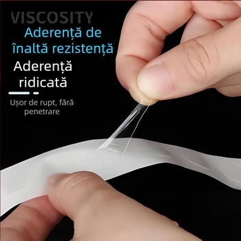 Bandă dublu-adezivă din hârtie de bumbac albă, cu aderență puternică, adeziv topit la cald, pentru meșteșuguri, papetărie și birou