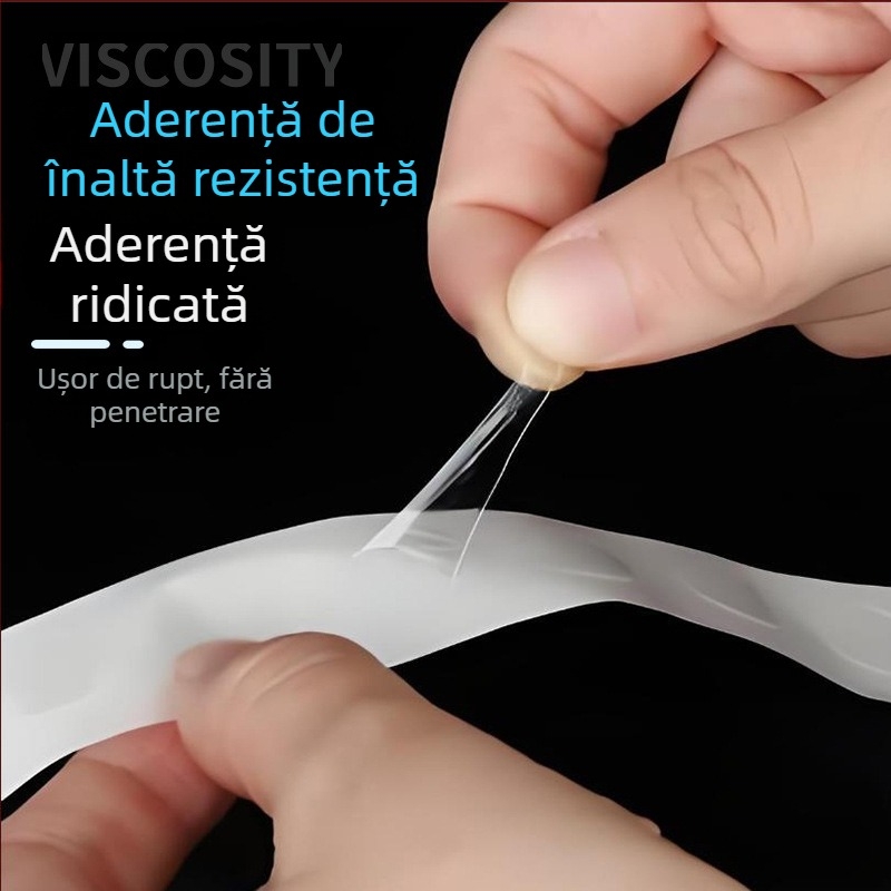 Bandă dublu-adezivă din hârtie de bumbac albă, cu aderență puternică, adeziv topit la cald, pentru meșteșuguri, papetărie și birou
