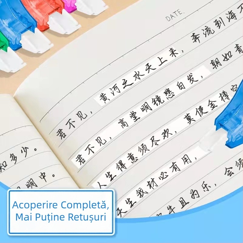Bandă corectoare Hua Jie, 12 m, capacitate mare, rechizite școlare
