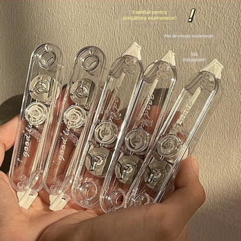 Set de corecții transparent cu capac basculant, portabil, stil japonez, 5 bucăți, design elegant