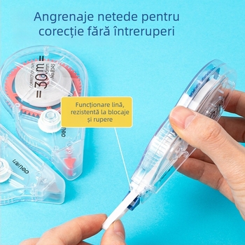 Bandă corectoare pentru elevi, capacitate mare, lățime 5 mm, lungime 30 m, rezistentă la deformare
