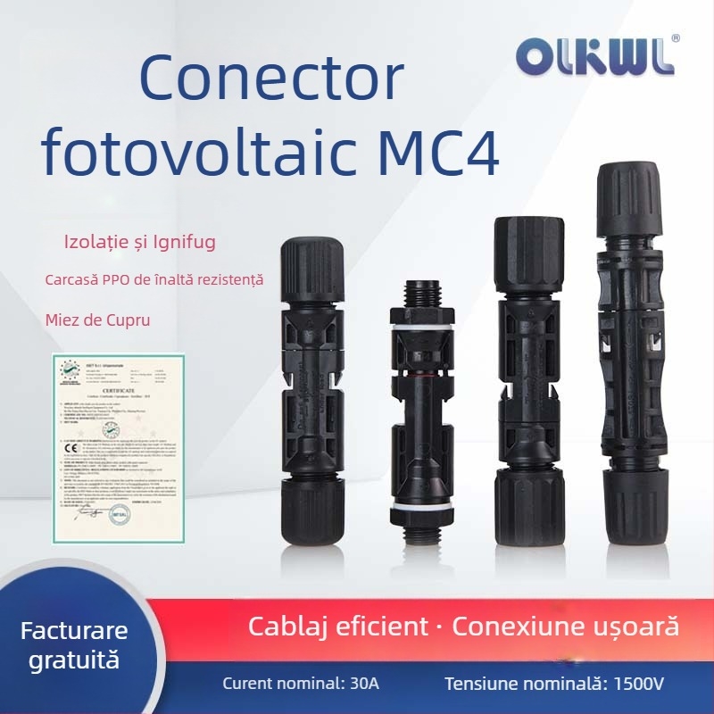 MC4 terminal fotovoltaic, conector masculin și feminin, pentru panou solar