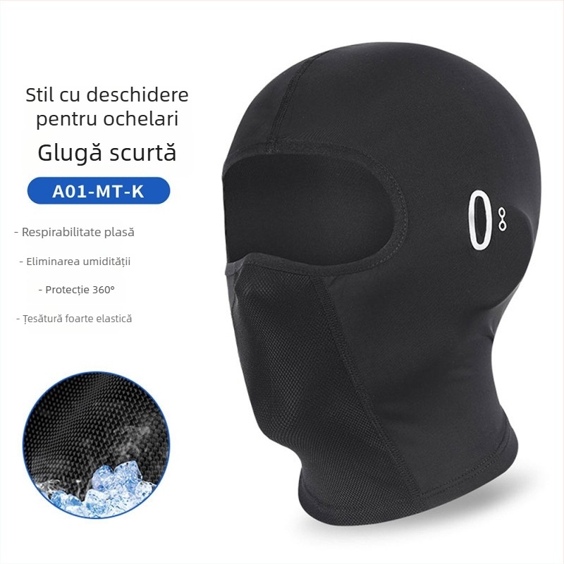 Mască de protecție solară pentru motocicletă – față complet acoperită, material Ice Silk, protecție UV pentru cap