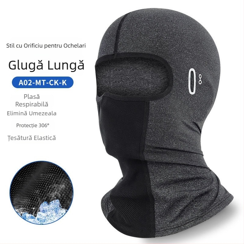 Mască de protecție solară pentru motocicletă – față complet acoperită, material Ice Silk, protecție UV pentru cap