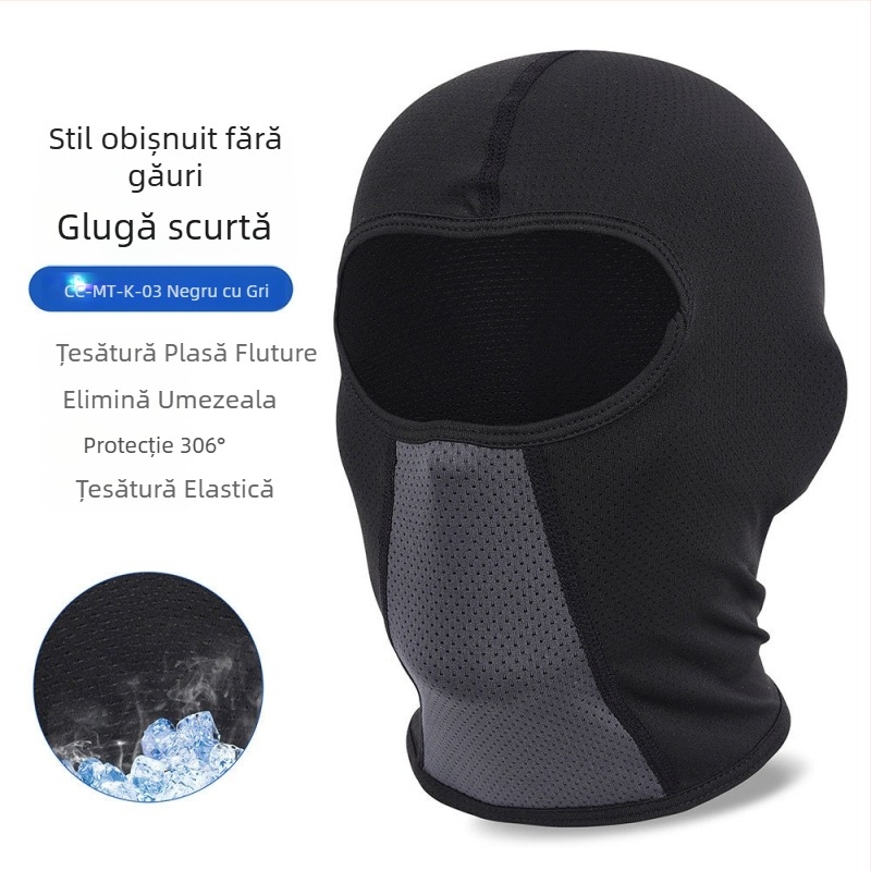 Mască de protecție solară pentru motocicletă – față complet acoperită, material Ice Silk, protecție UV pentru cap
