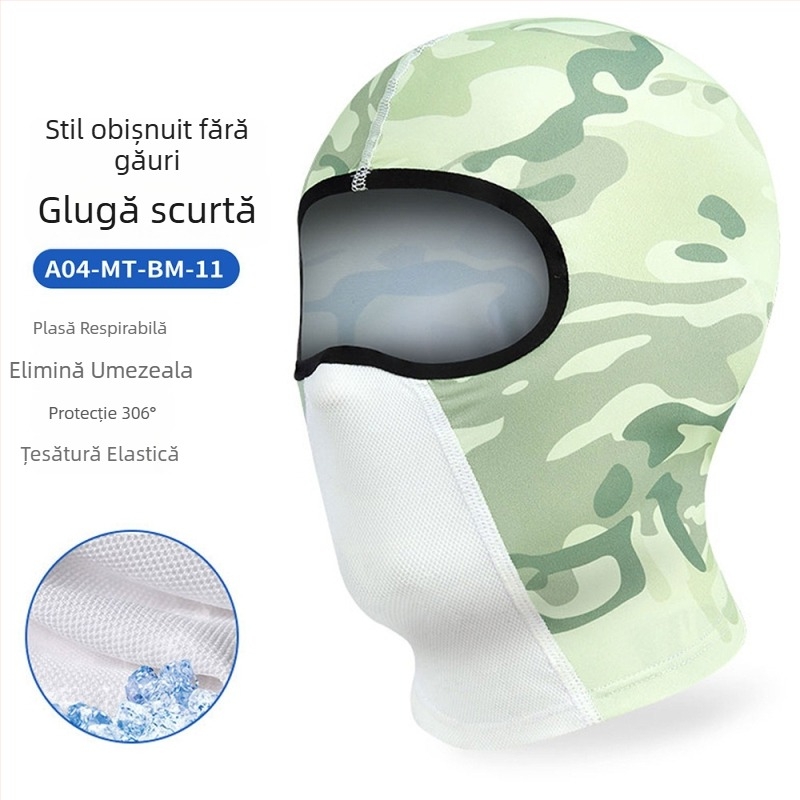 Mască de protecție solară pentru motocicletă – față complet acoperită, material Ice Silk, protecție UV pentru cap