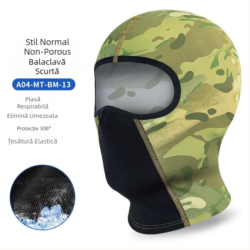 Mască de protecție solară pentru motocicletă – față complet acoperită, material Ice Silk, protecție UV pentru cap