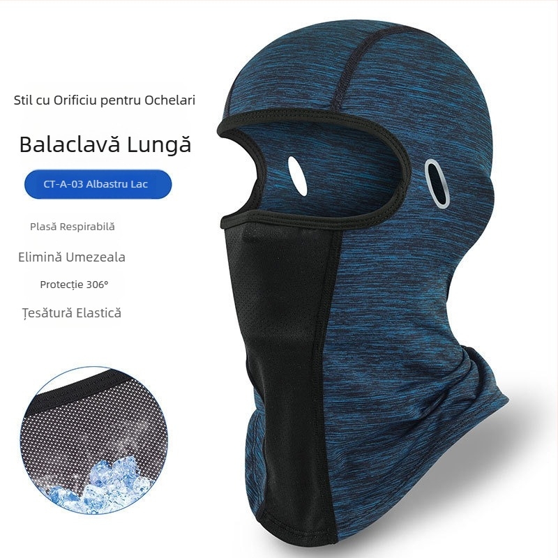 Mască de protecție solară pentru motocicletă – față complet acoperită, material Ice Silk, protecție UV pentru cap