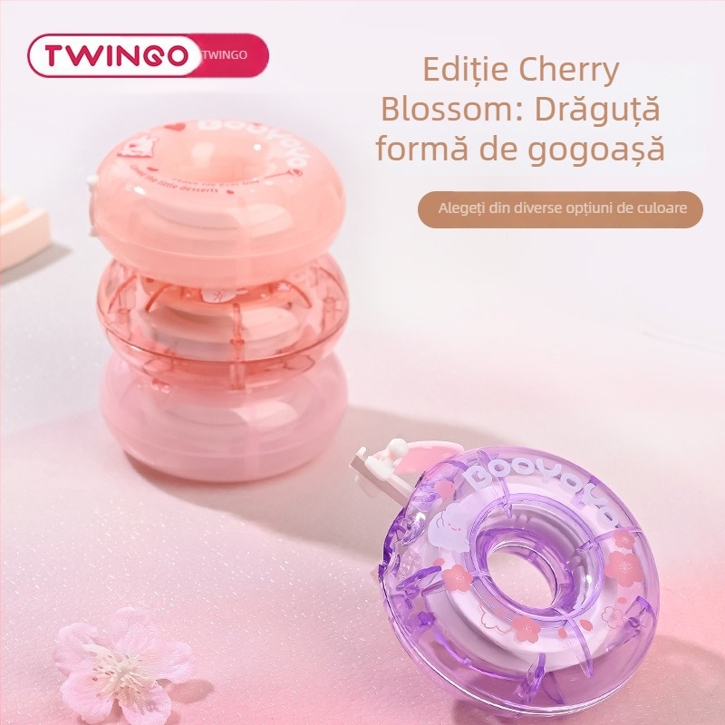 TG-B7316 Bandă corectoare din material textil, cu design donut, stil drăguț feminin pentru elevi