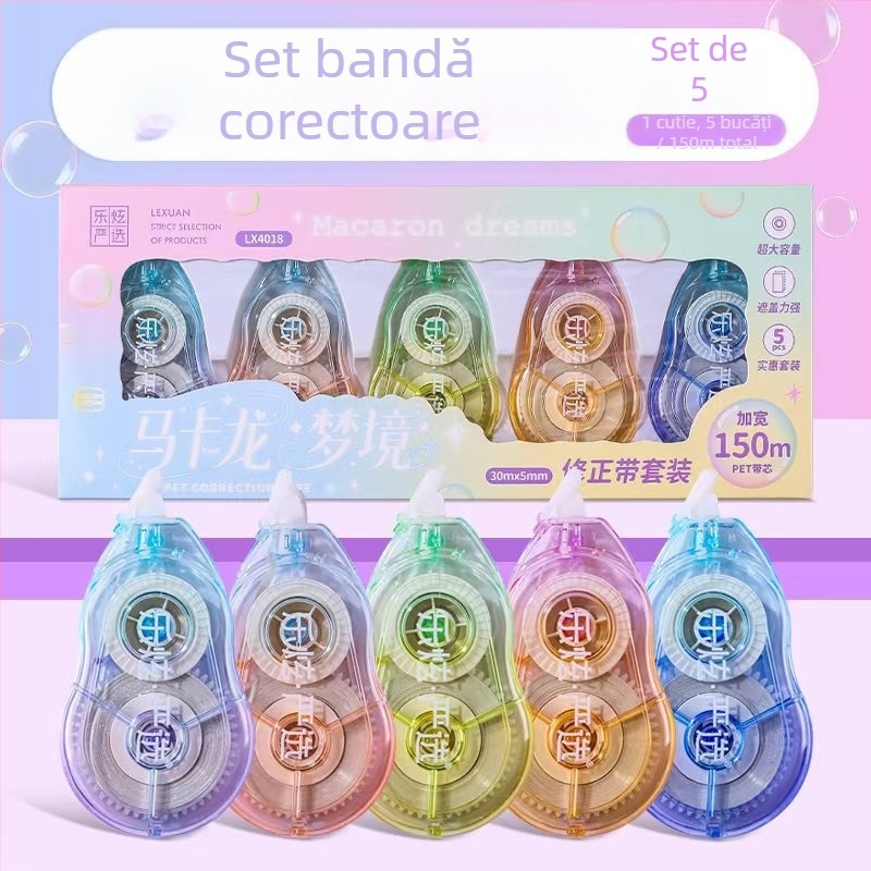 Le Xuan 150 m bandă de corecție cu culoare gradientă, silențioasă — set de 5 benzi cu capacitate mare pentru elevi, corecție netedă