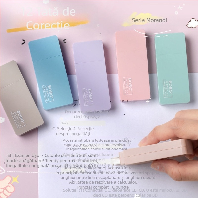Bandă corectoare portabilă pentru elevi, capacitate mare, silențioasă și lină, papetărie de birou creativă