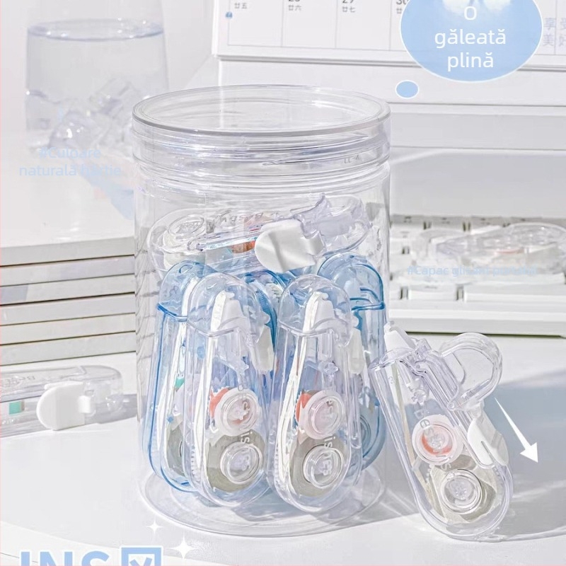 Bandă corectoare cu capac glisant, invizibilă, culoare hârtiei japoneze originale, capacitate mare, aplicare lină