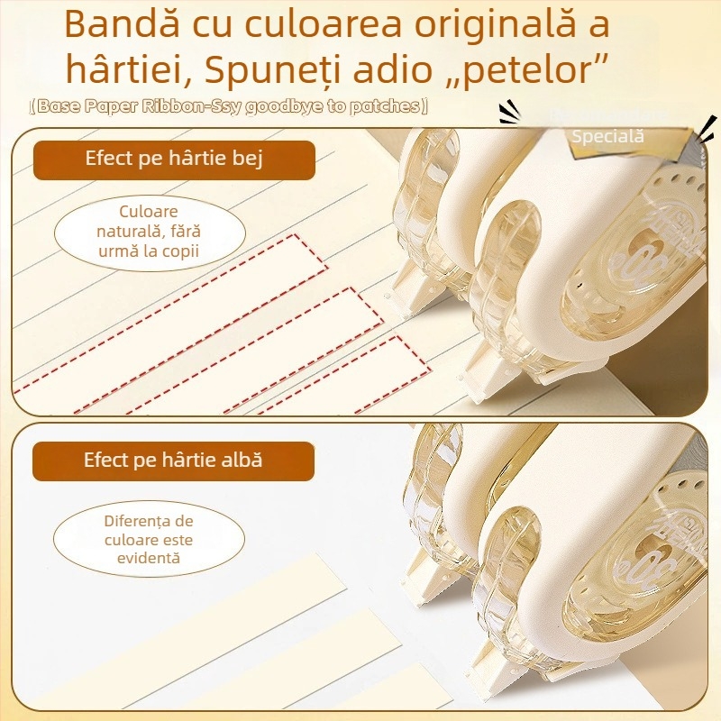 Bandă corectoare invizibilă, durabilă, cu capacitate mare, nucleu bej pentru protecția ochilor, design securizat