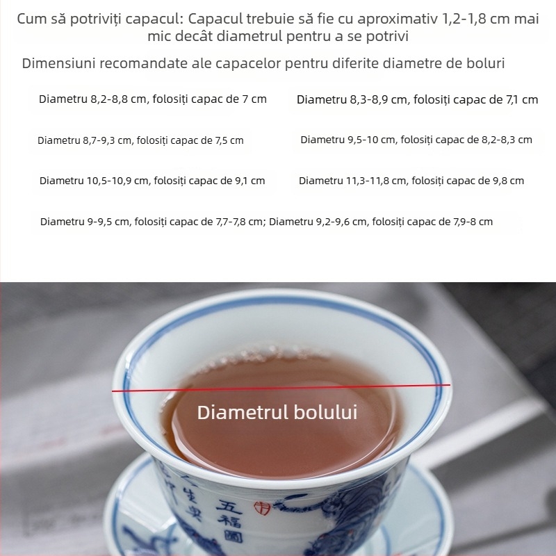 Bol de ceai din porțelan alb, margine aurie, culoare solidă, design cer înstelat