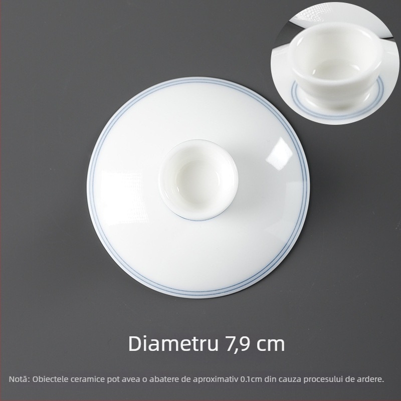 Bol de ceai din porțelan alb, margine aurie, culoare solidă, design cer înstelat