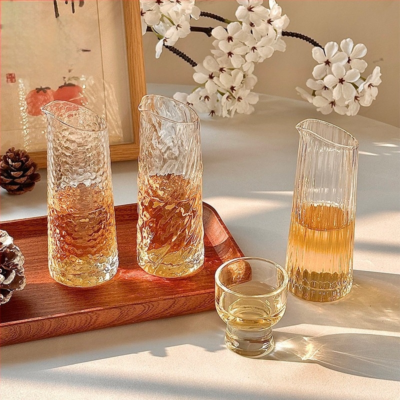 Decantor de sake pentru uz casnic, dispenser personal de băuturi, mic pahar pentru vin alb și pahar de shot, set de vin