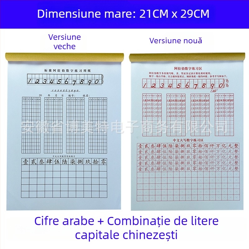 Manual de exerciții pentru numere în contabilitate: numerale chineze majuscule și cifre arabice pentru elevi