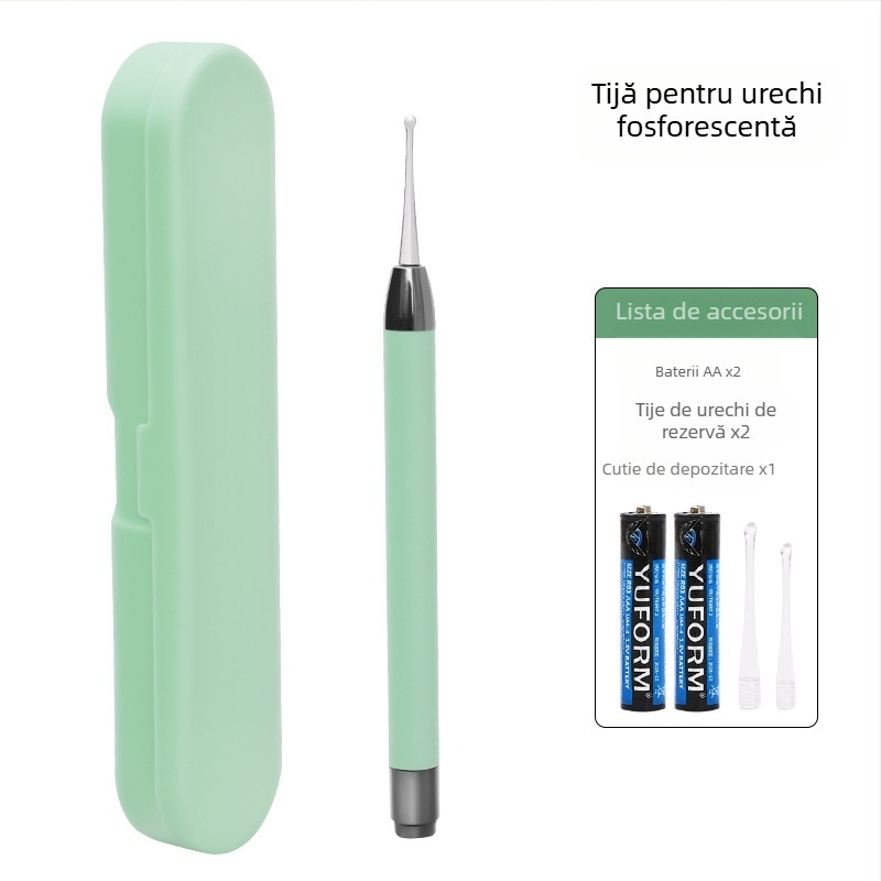 Lingură de urechi cu lumină pentru bebeluși și copii – instrument sigur pentru îndepărtarea cerumenului