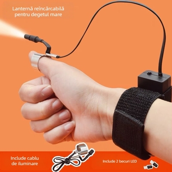 Instrument profesional pentru curățarea urechilor din oțel inoxidabil, cu trei niveluri de luminozitate și lumină de mână reîncărcabilă