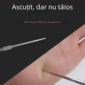 Forceps din oțel inoxidabil, în formă de pistol, lungime 16,5 cm, vârf curbat pentru curățarea urechii și a gâtului, cu vată