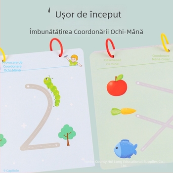 Carte de antrenament pentru controlul pixului, șters – pentru copii: logică, coordonare mână-ochi, exerciții de scriere și hartă mentală