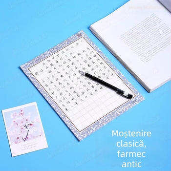 Exercițiu zilnic de scriere cu grilă pătrată pentru elevi din învățământ primar — carte de caligrafie cu hârtie de practică