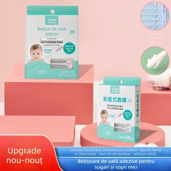 Set de curățare a urechilor pentru bebeluși, cu lingură de urechi cu două capete și vârf fin din bumbac