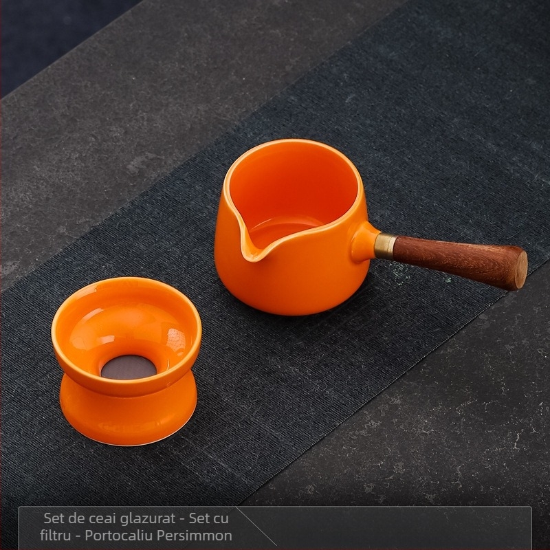 Set de ceai din porțelan alb, ceramic, cu ceașcă de distribuție pentru ceremonia tradițională chineză a ceaiului, 230 ml