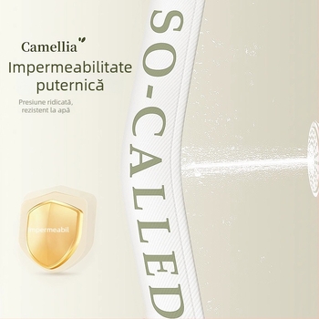 Cortină de duș din poliester, cu model camelia, impermeabilă, construcție îmbunătățită, montaj ușor fără găuri